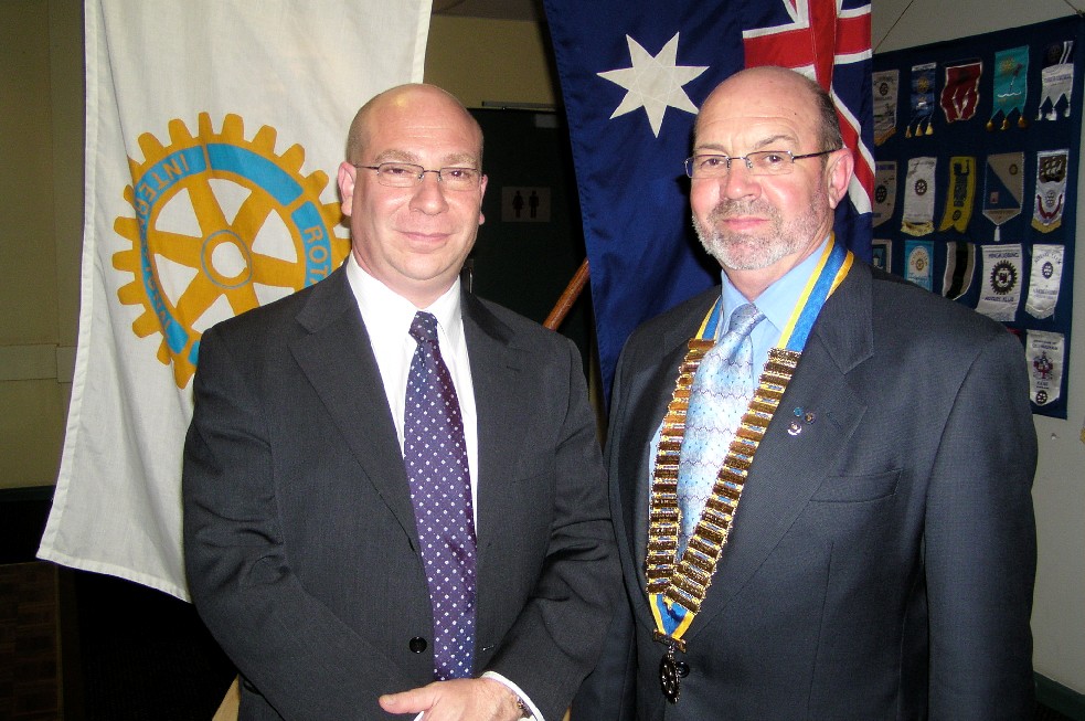 Guest Speaker Matt Belogh and President Grahame True 