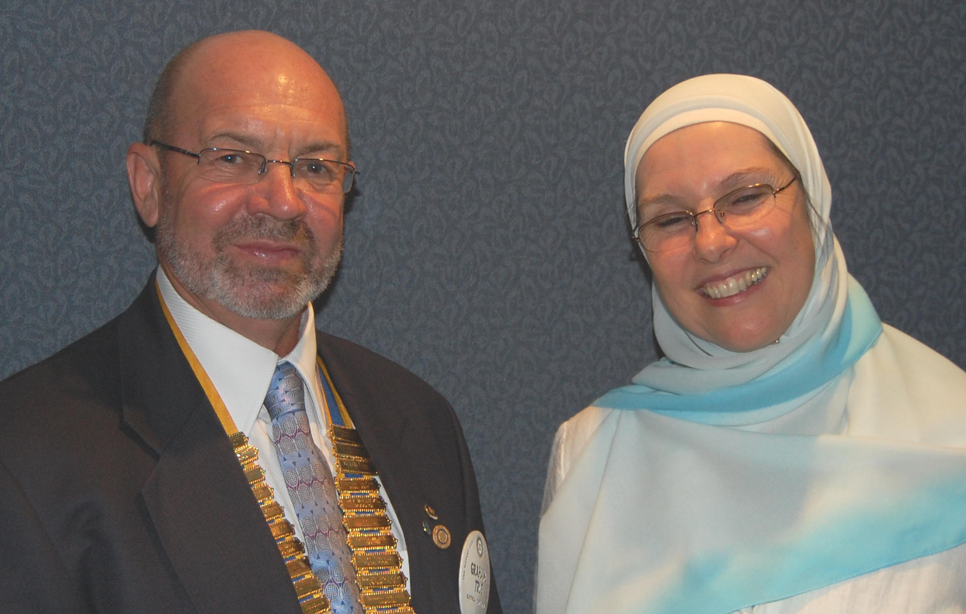President Grahame True and guest speaker Rotarian Silma Ihram