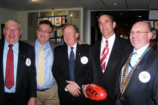 PP Terry Rohan, PP Doug Potter,Rotarin Peter Smith, Guest Speaker Craig Davies and President Grahame True